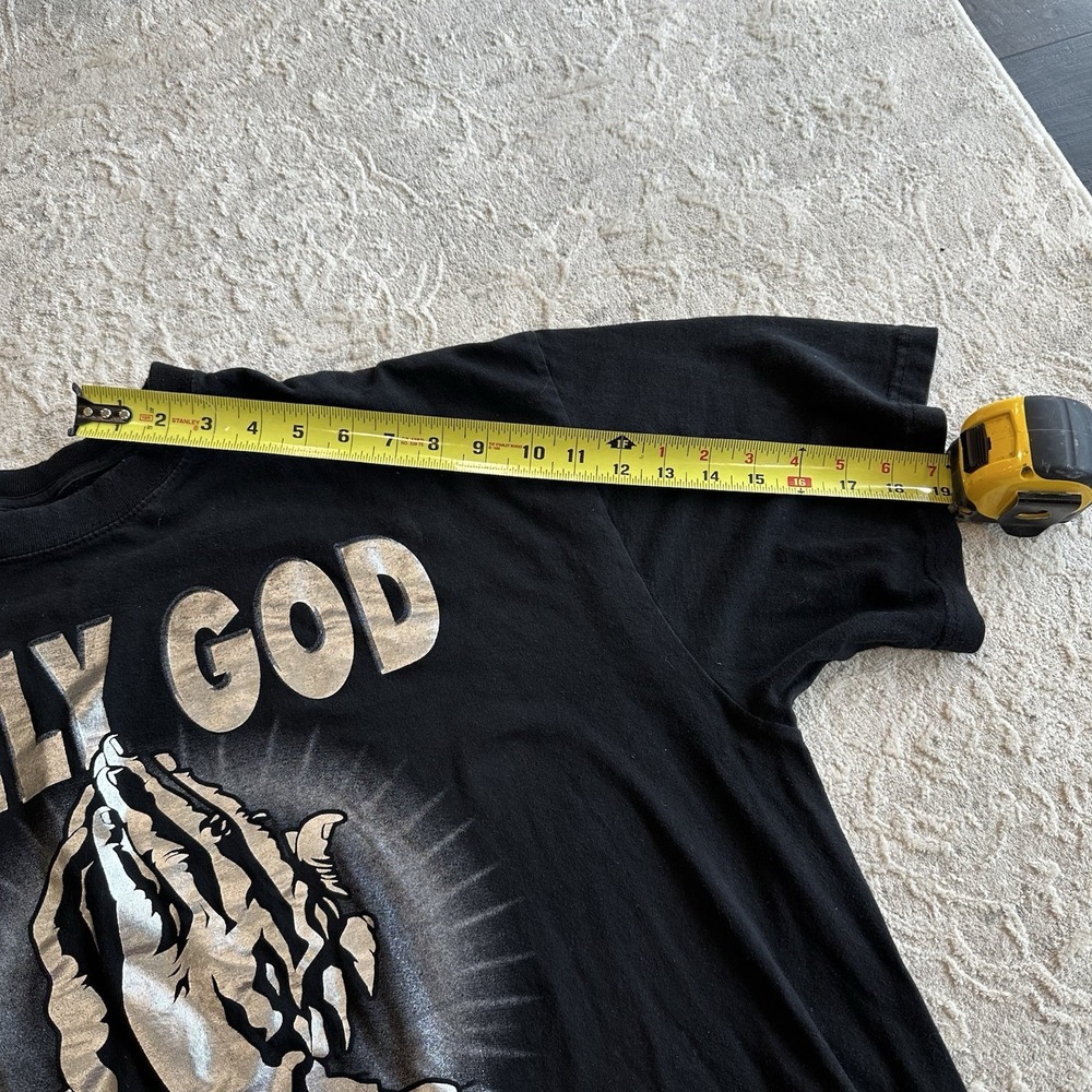 VTG AAA Only God Can Judge Me Praying Hands Tee Shirt Black 5XL - Picture 6 of 7
